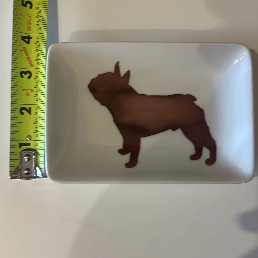 Vintage West Elm French Bulldog Silhouette Trinket Dishes Frenchie